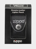 Zippo Lighter Black Leather Pouch With Belt Clip