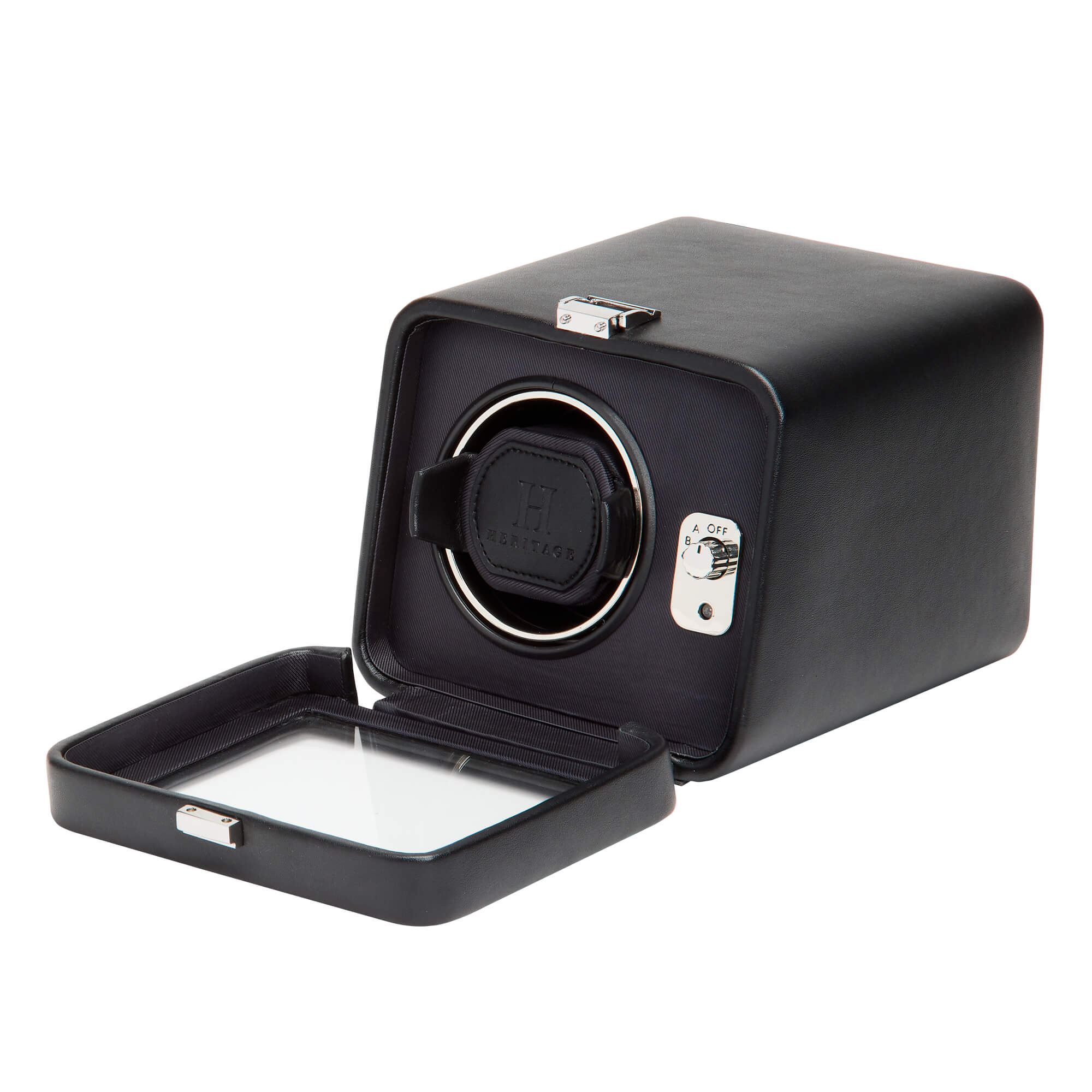 Wolf Windsor Single Watch Winder + Cover - Black