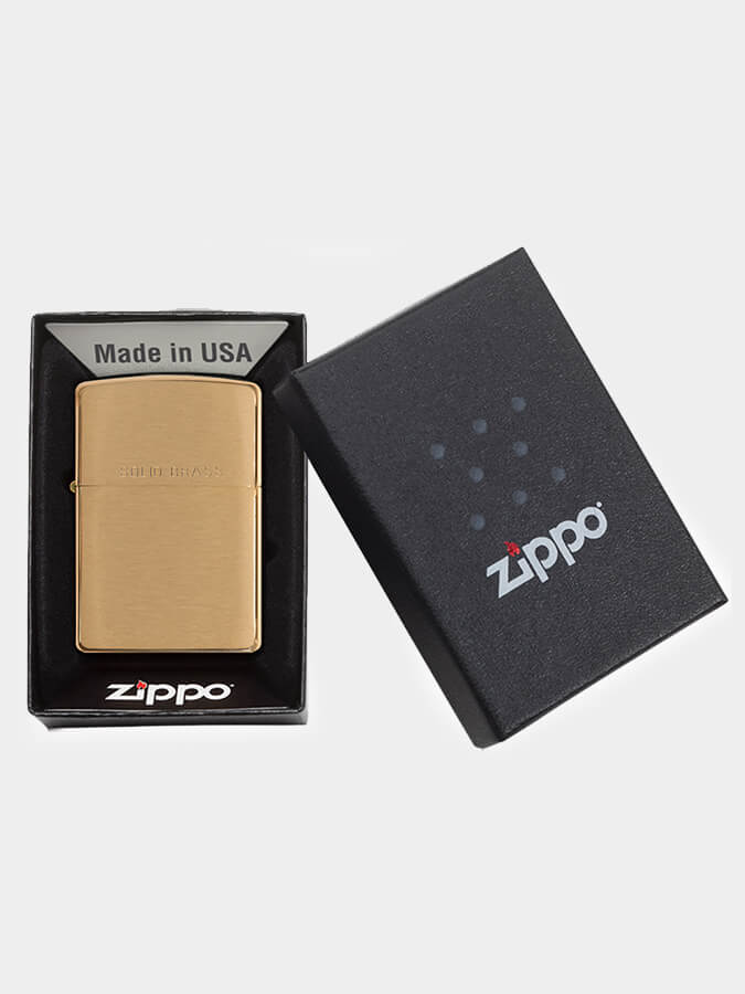 Zippo Lighter - Brushed Solid Brass - Z204