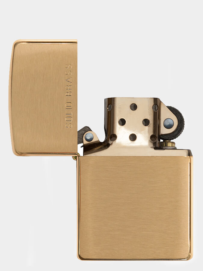 Zippo Lighter - Brushed Solid Brass - Z204