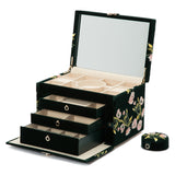 Wolf Zoe Large Jewellery  Box - Forest Green