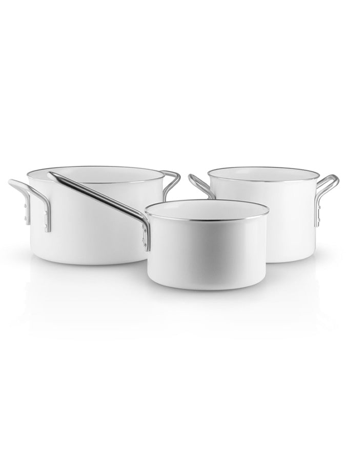 EVA SOLO White Line Cooking Pots Set - 1,8L, 2,5L ,3,8L 