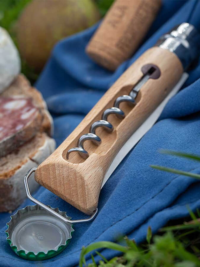 Opinel No.10 Corkscrew Knife With Bottle Opener