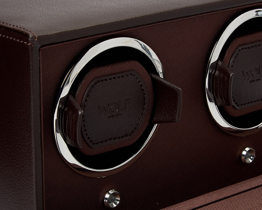 WOLF Cub Double Watch Winder with Cover